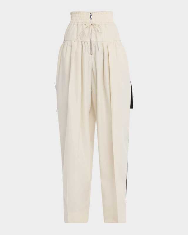 Wide-Leg Zip Pants